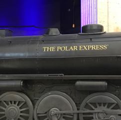 Credit: S.M. O'Connor Caption: This is a closeup of the THE POLAR EXPRESS steam locomotive mock-up in the Great Hall of Chicago's Union Station.