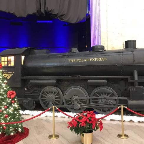 Credit: S.M. O'Connor Caption: This is a POLAR EXPRESS display in the Great Hall of Union Station.